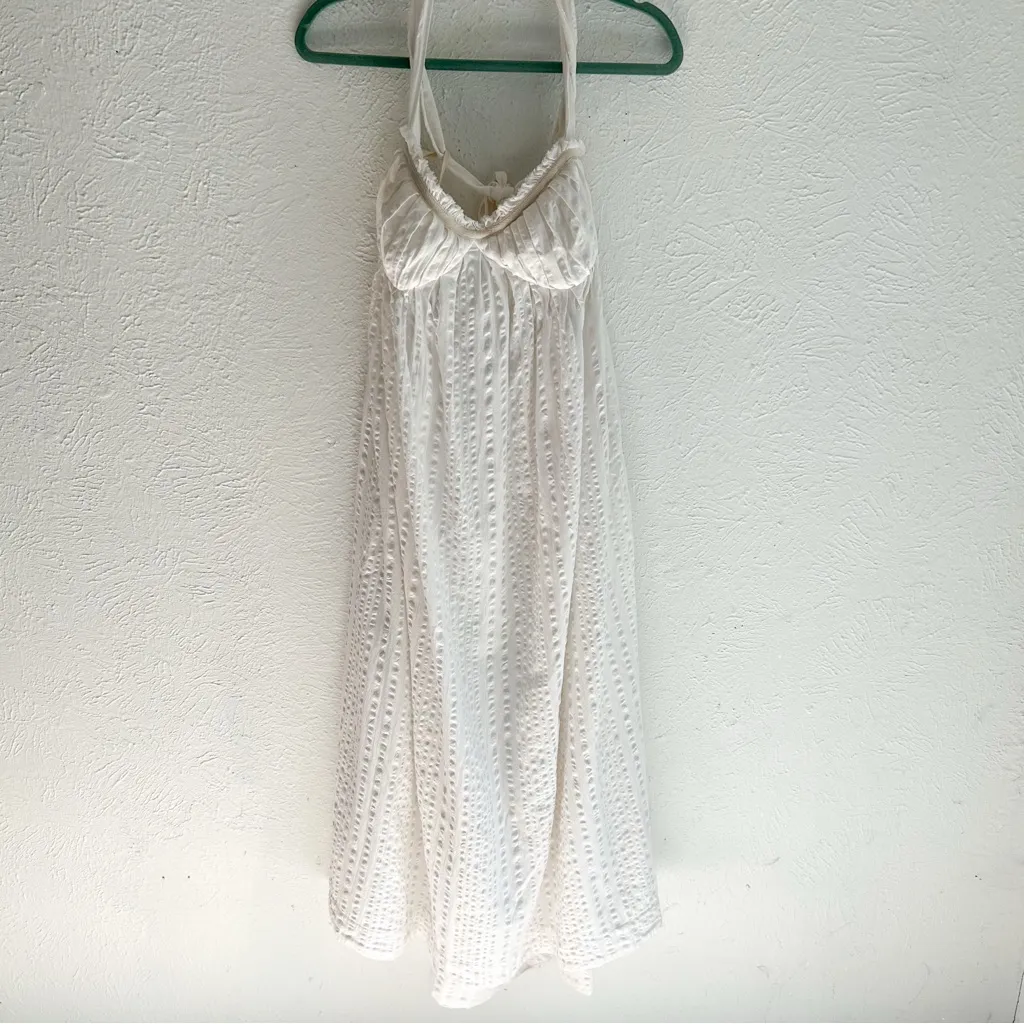 Free People Poppy Midi Dress Coconut Milk White Cotton Sz Large - Image 2
