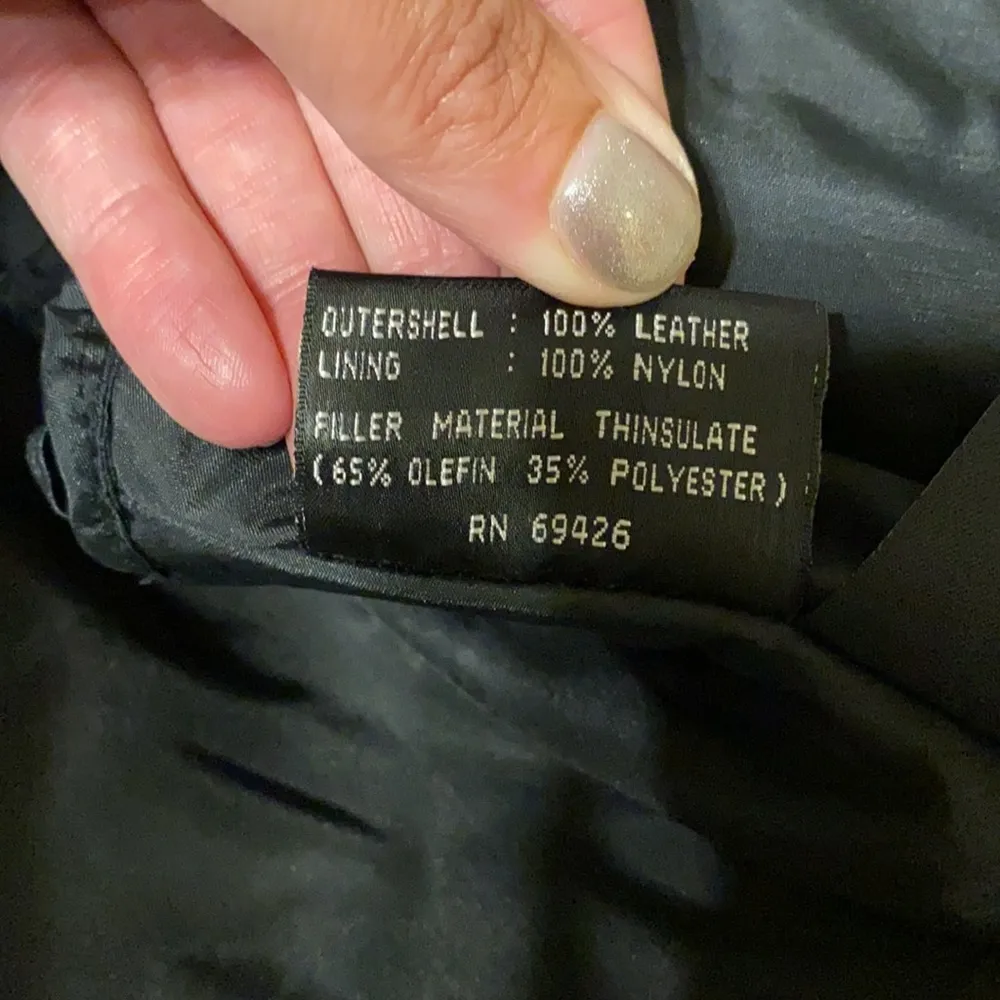 wilson's leather Vintage 90s  Thinsulate black leather moto jacket, size medium - Image 16