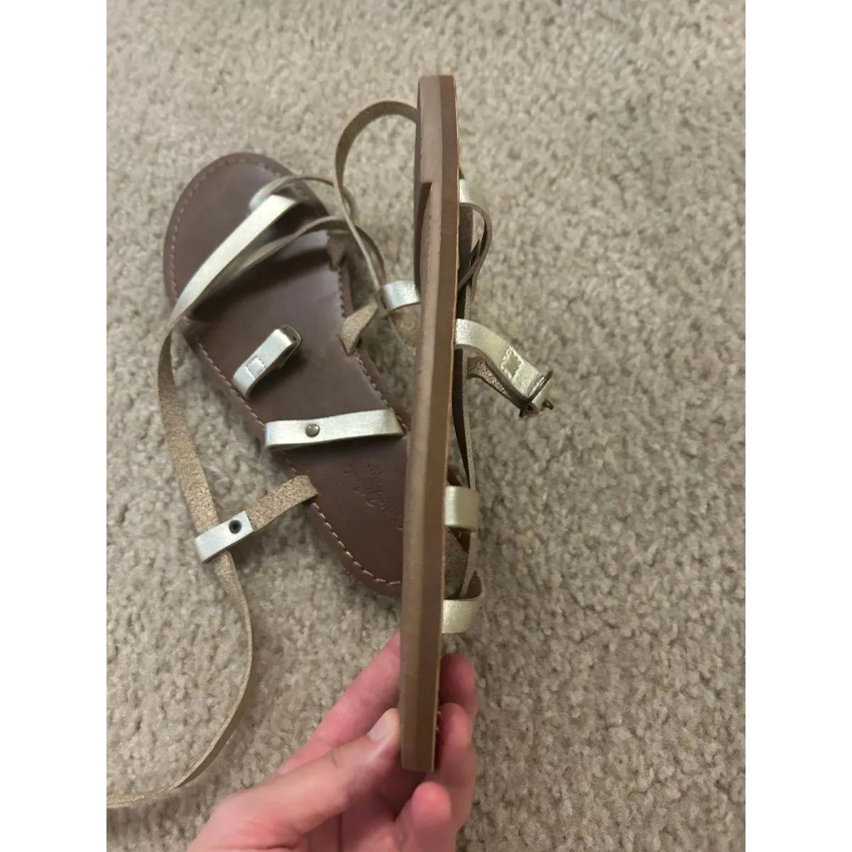 Sandals Size 8 Shoes Woman sandals Silver - Image 4