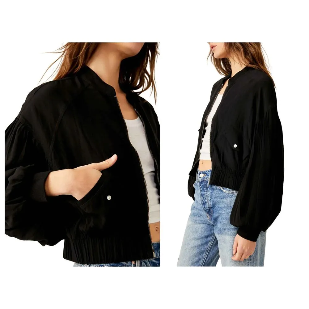 Free People On Pointe Bomber Jacket Size XS - Image 3