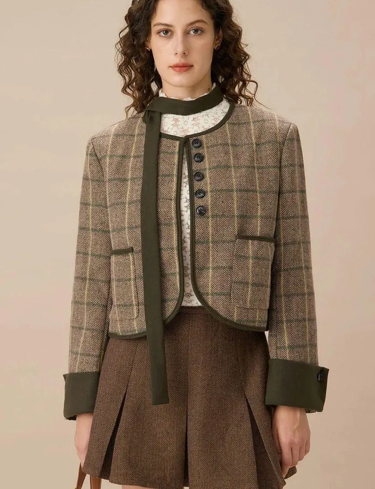 RIHOAS Brown Striped Pleated Mini Skirt Size M - Image 6