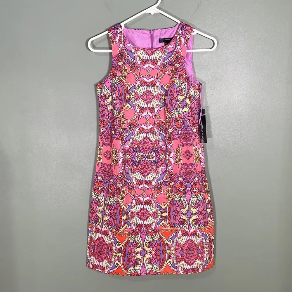 Maggie‎ London Coral Orange Crush Shift Dress 2p NWT - Image 3