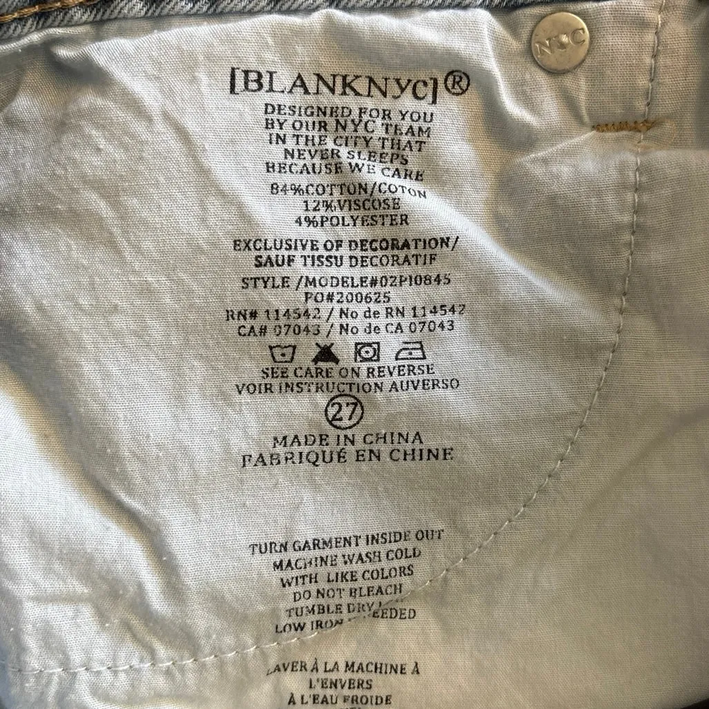 NEW Blank NYC Size 27 Denim Maxi Skirt Front Slit Western Light Wash - Image 7