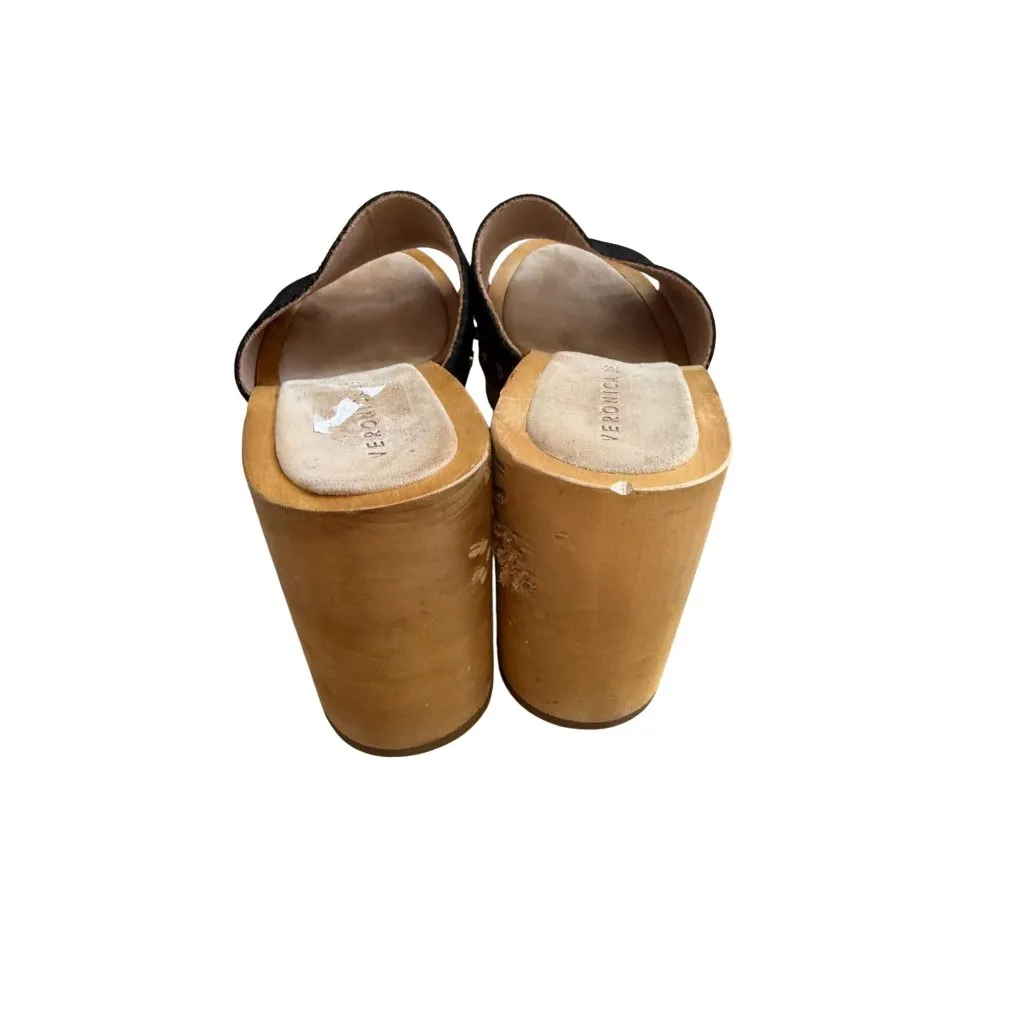 VERONICA BEARD Hannalee Black Suede Clog Sandals Size 9 - Image 6