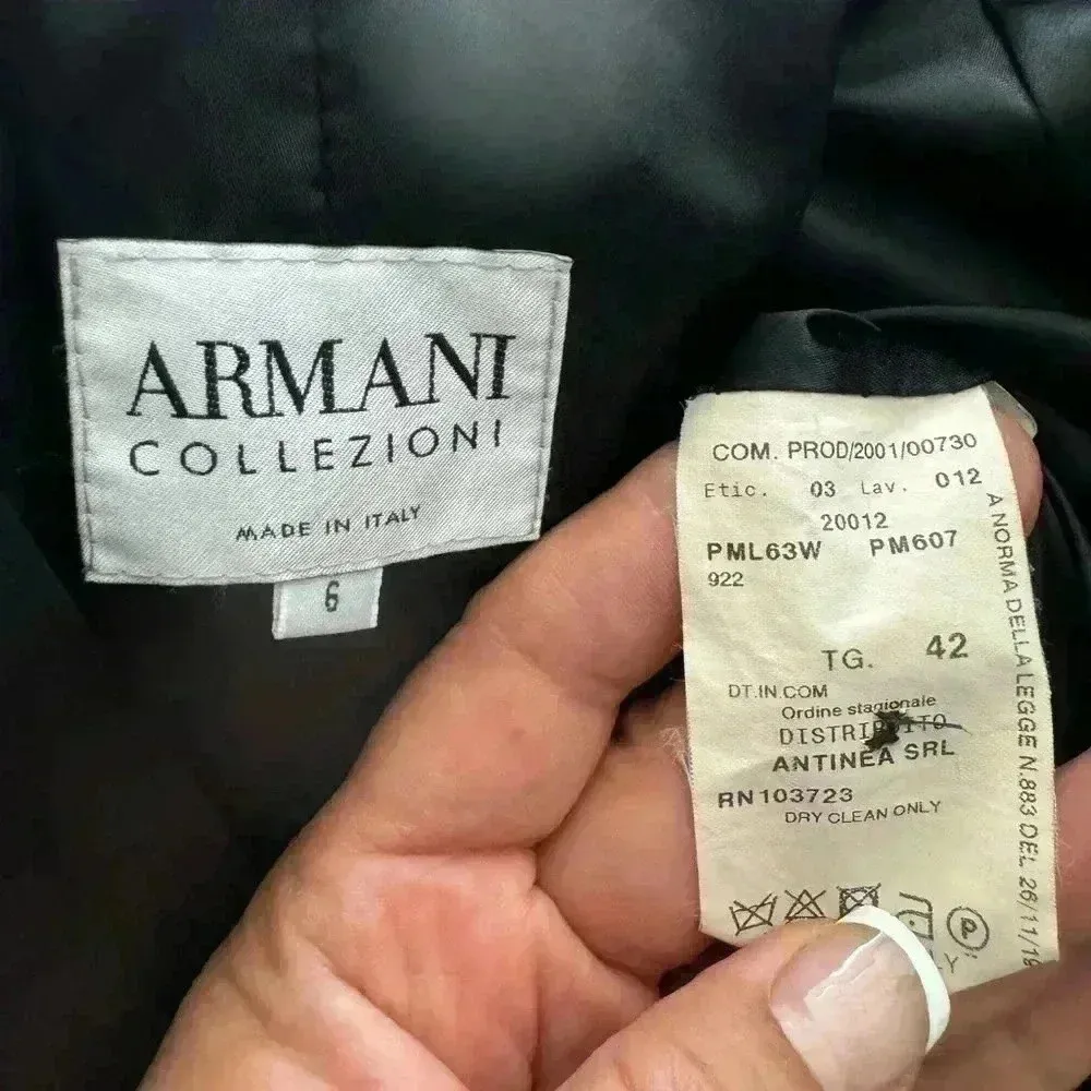 Vintage Armani Collezioni Black Poly Techno Lightweight Belted Trench Coat. - Image 14