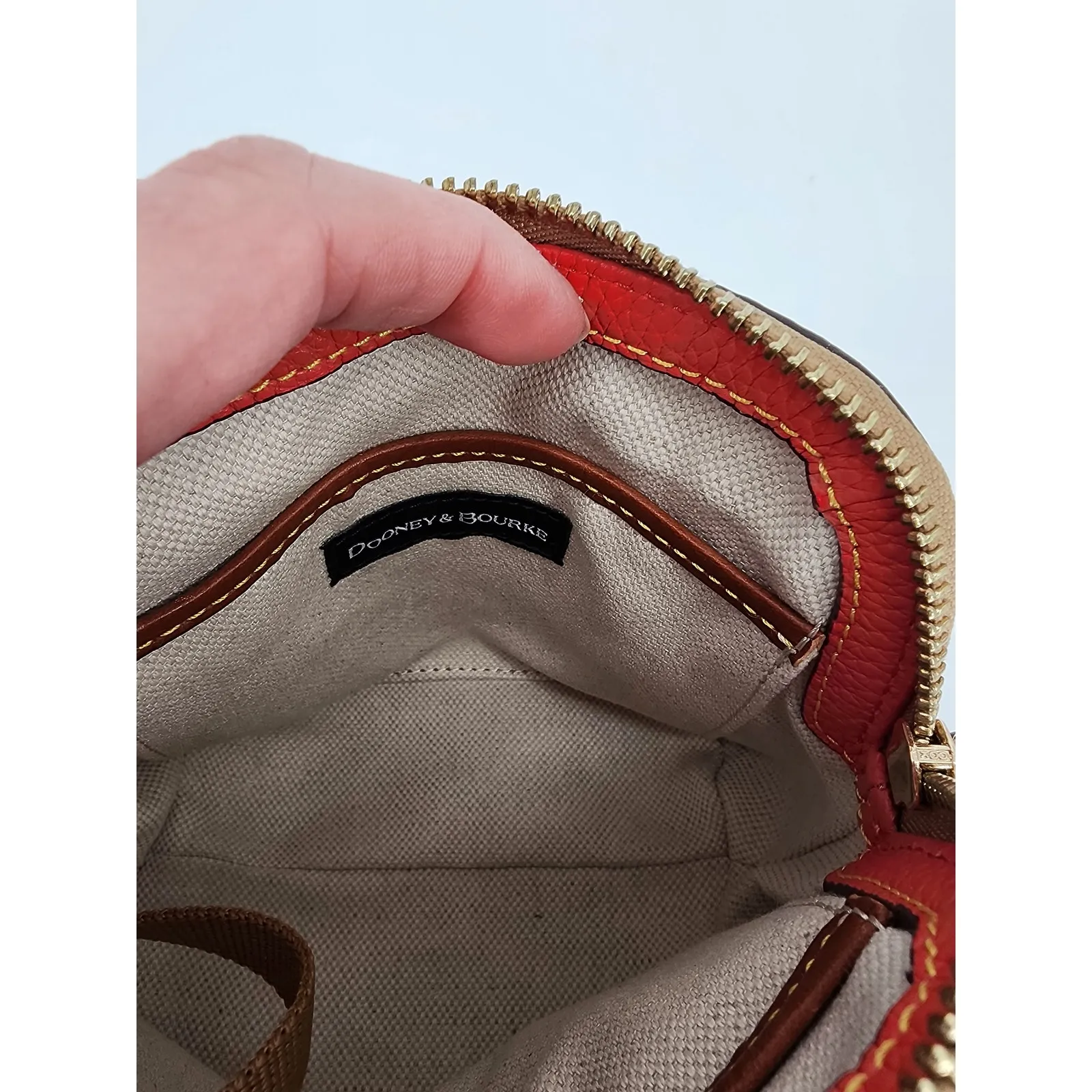 Dooney & Bourke Red Pebbled Leather Mini Crossbody Bag - Image 16