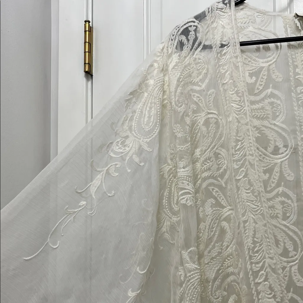 Anthropologie Beyond Vintage Paisley Embroidered Shawl Cover Up - Image 2