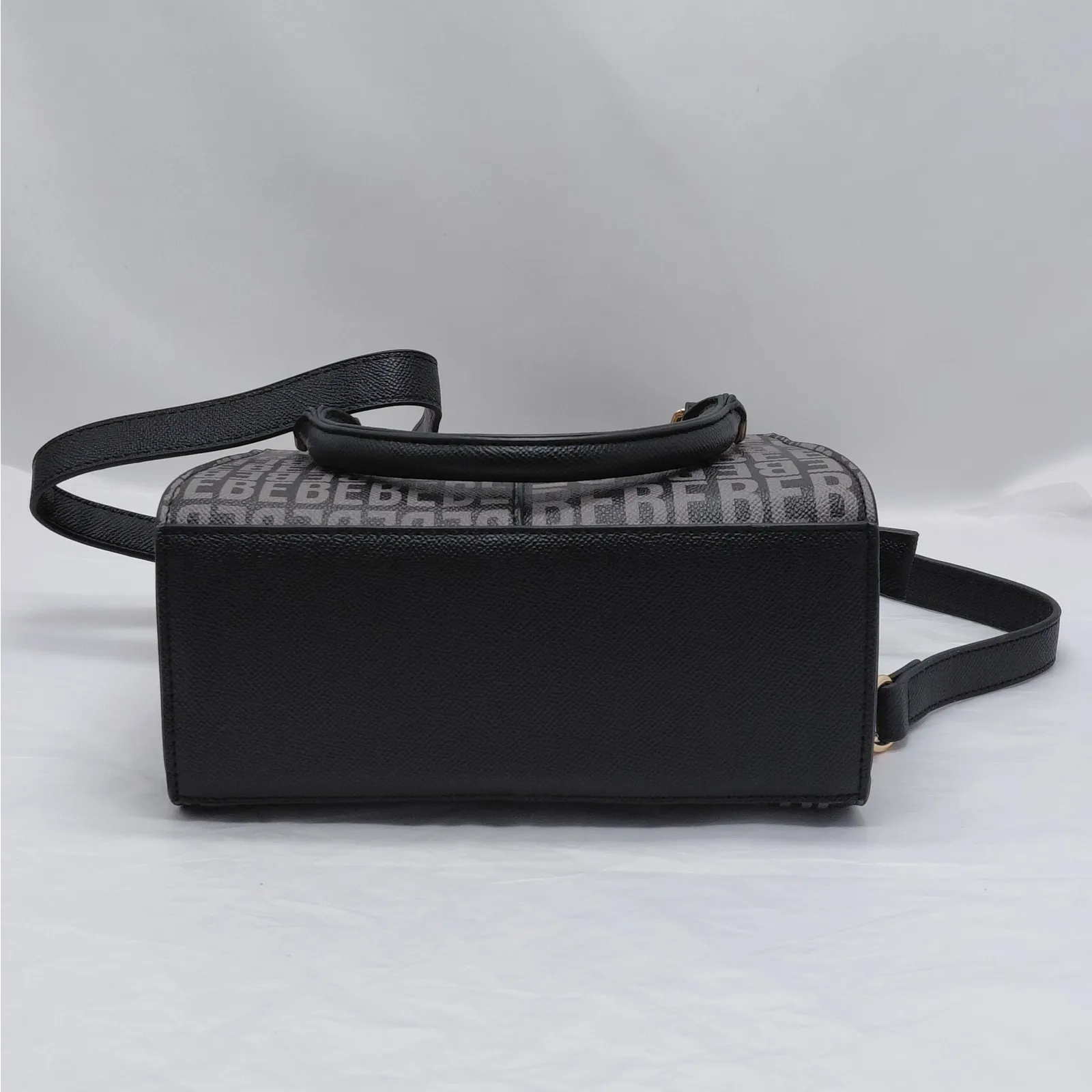 Bebe Women Black Logo Crossbody Satchel Handbag Purse Gold Chain Small Tote NWOT - Image 6