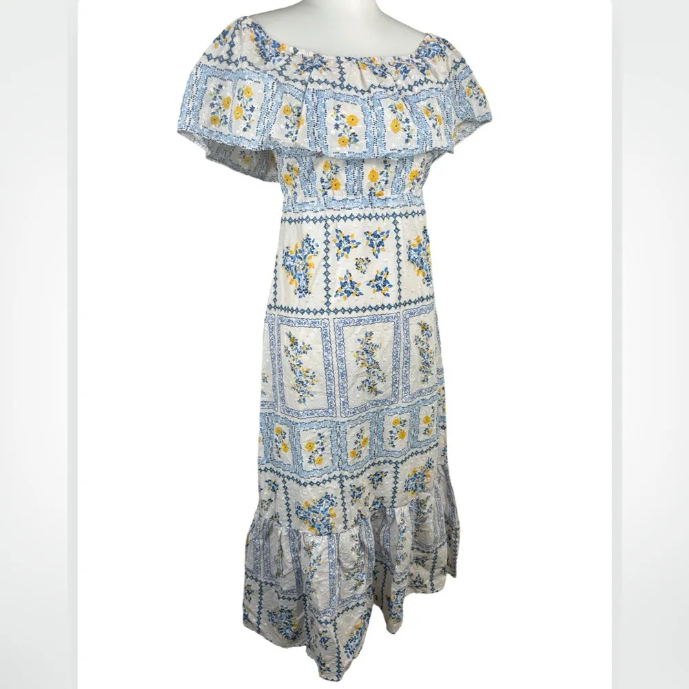 Skies Are Blue Hampton Ruffle Off Shoulder Maxi Floral Boho Dress XS NWT - Image 12