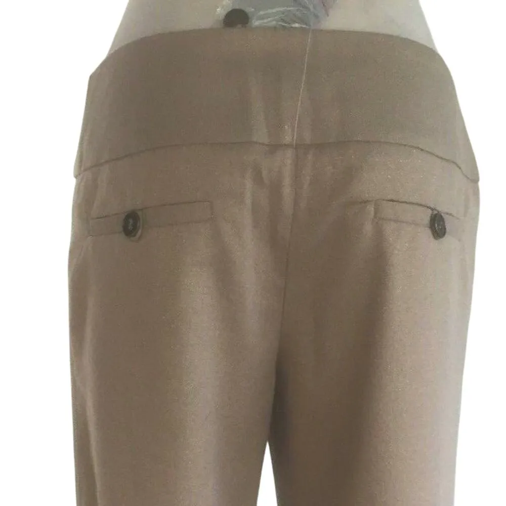 Cache Crop Gold Metallic Pant 3" Wide Waist Self Belt Stretch New $118 NWT - Image 6