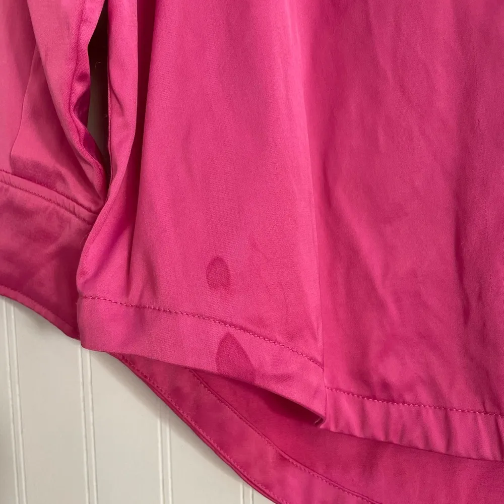 ZARA Oversized Satin Effect Overshirt in Bubble Gum Pink Size M Barbiecore FLAWS - Image 9