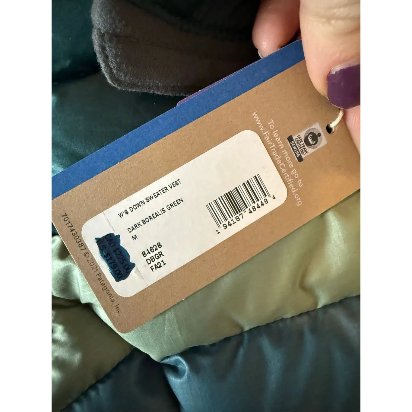 Patagonia NWT down puffer vest borealis green M - Image 5