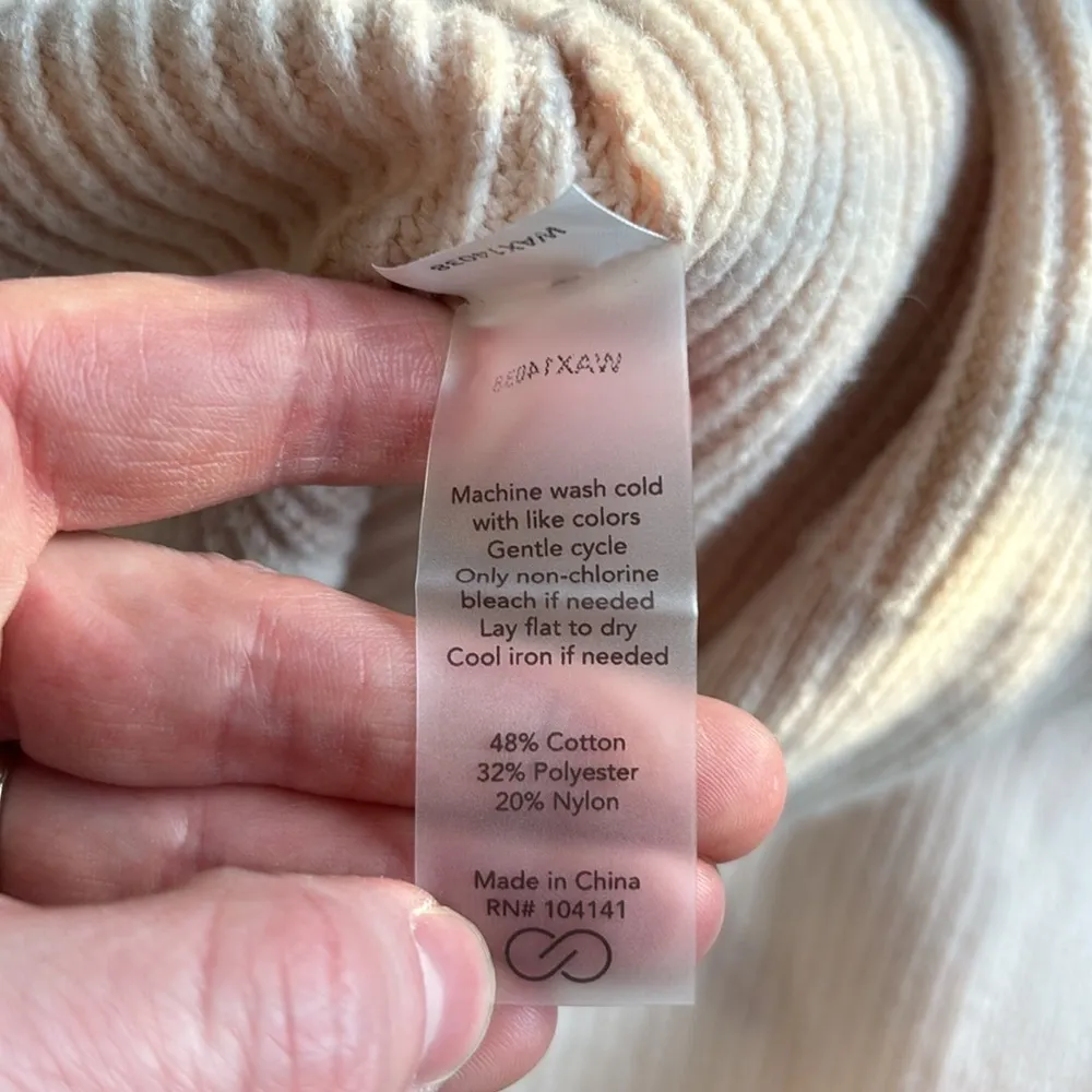 Calia Daybreak Neutral Cardigan Sweater Chunky Knit Camo Cotton Cozy Size Medium Tan - Image 10