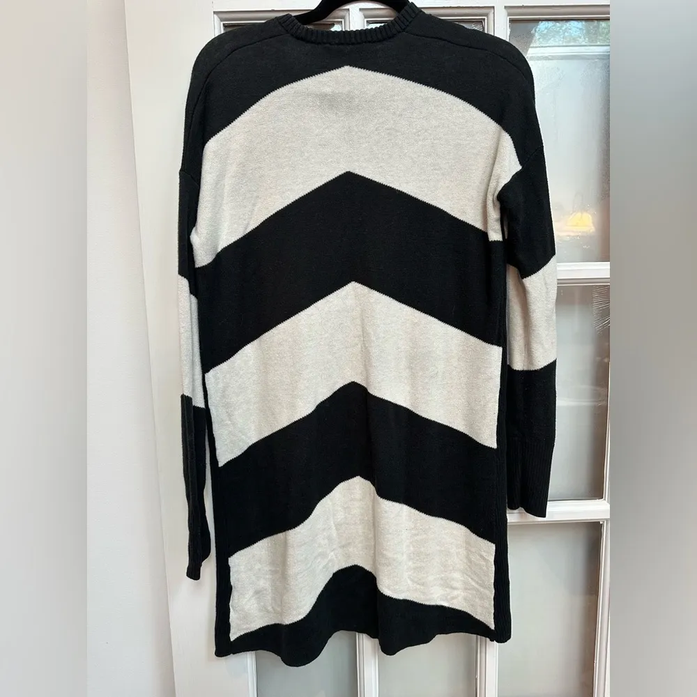 Volcom Chevron Black & Off White Knit Long Sleeve Sweater Dress Size Small S - Image 6
