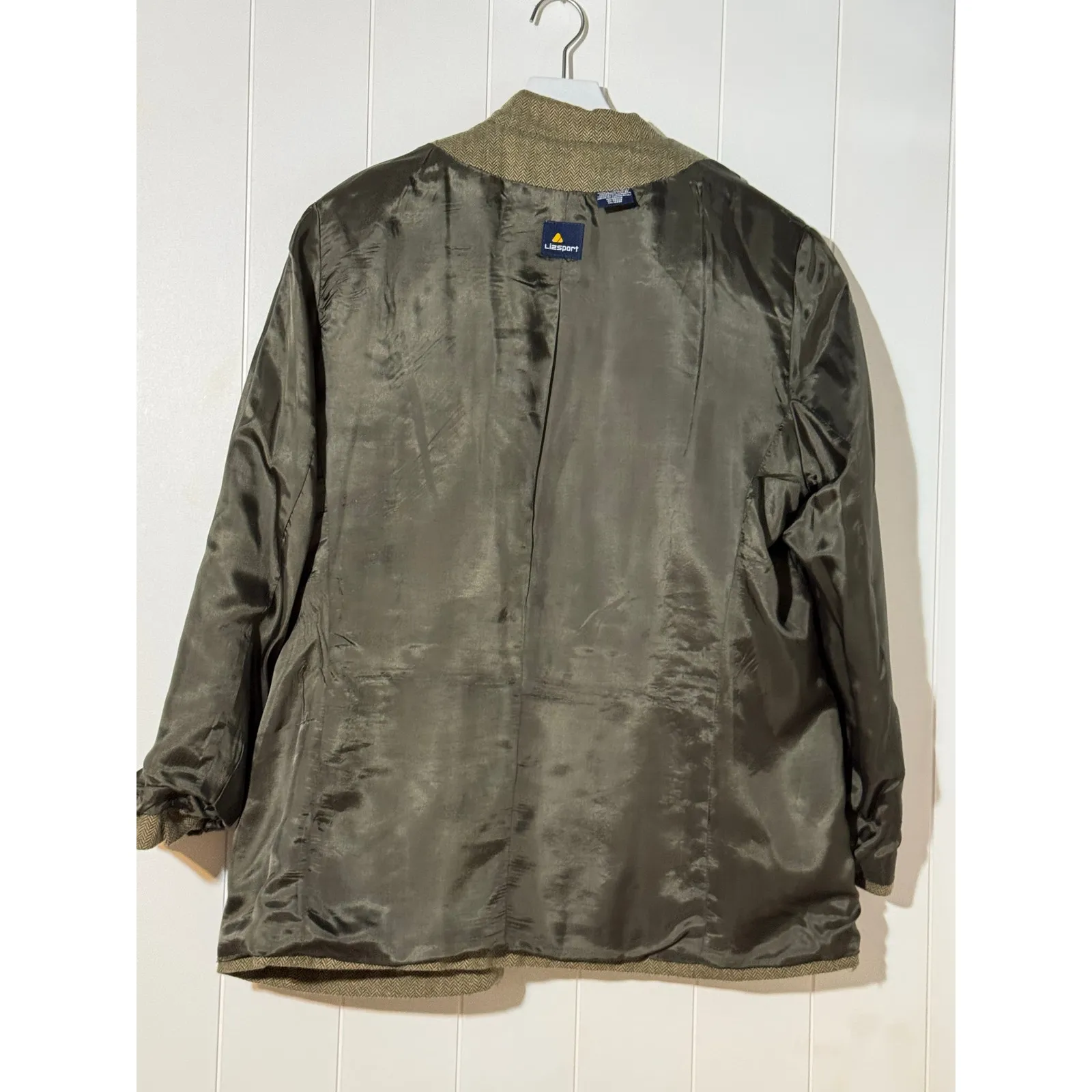 Liz Sport Jacket Herringbone Wool Blend Women’s Size 14 - Image 14