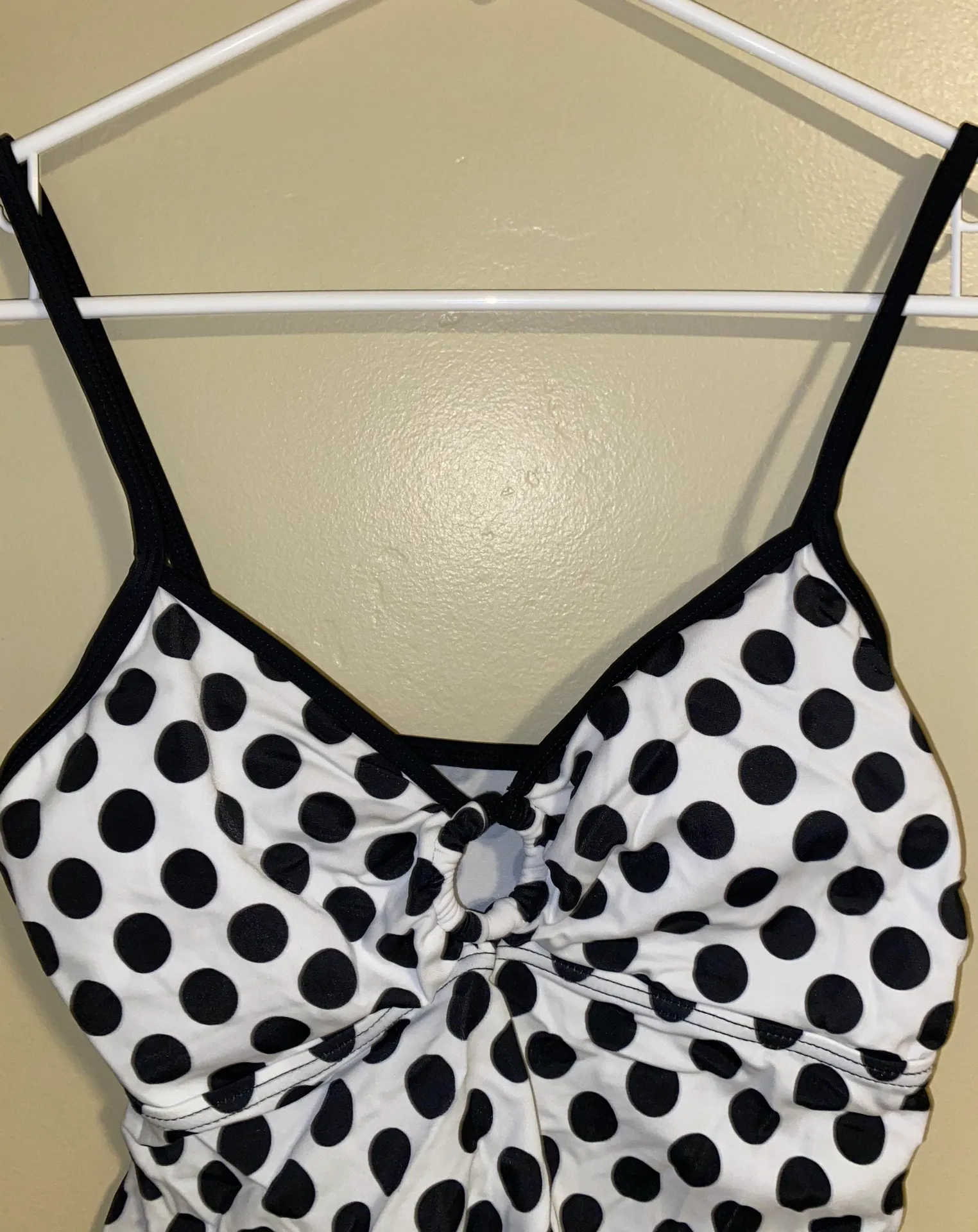 Black and White Polka Dot Swim Top - Image 4