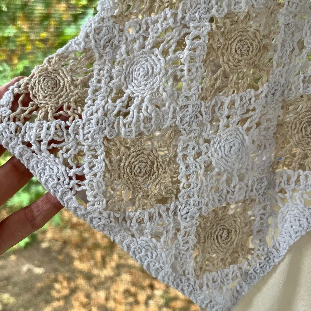 Steve Madden Off White Crocheted Open Lightweight Cardigan OSFM. NEW - Image 4