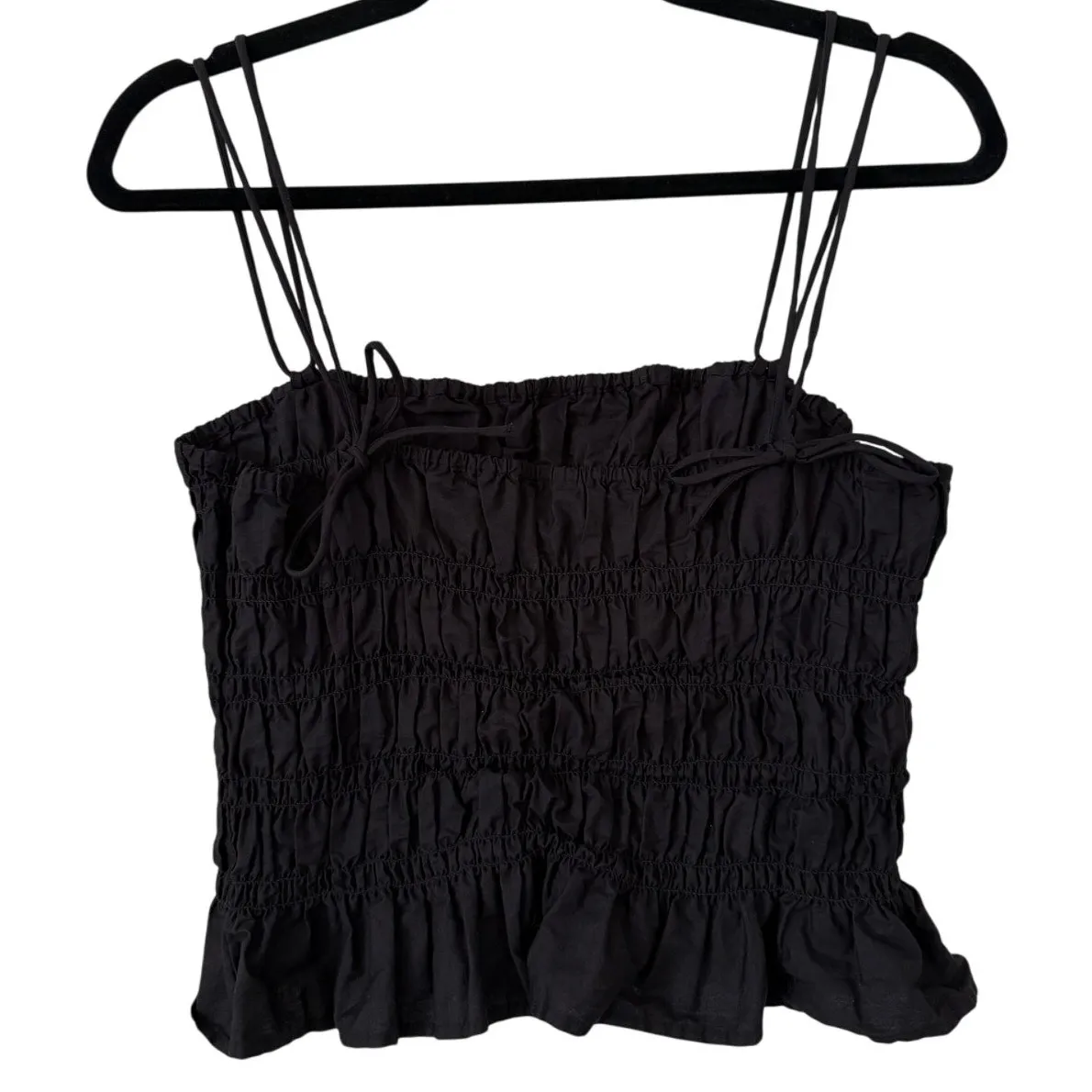 H&M Black Smocked Strappy Bodice Top-Going Out/Party/Concert/Night Out-L/XL - Image 4