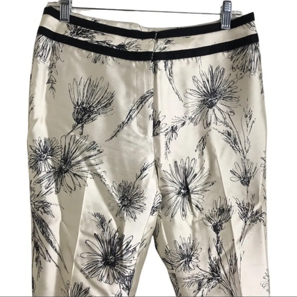 Vintage Brooks Brother Women 100% Silk Floral Dress Pant Size 6 - Image 7