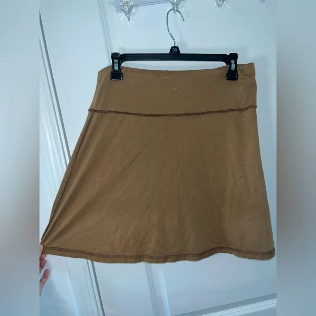 Natural Life Cotton Y2K CampCore Brown Owl Appliqué Sewn On Mini Skirt Sz Large - Image 4