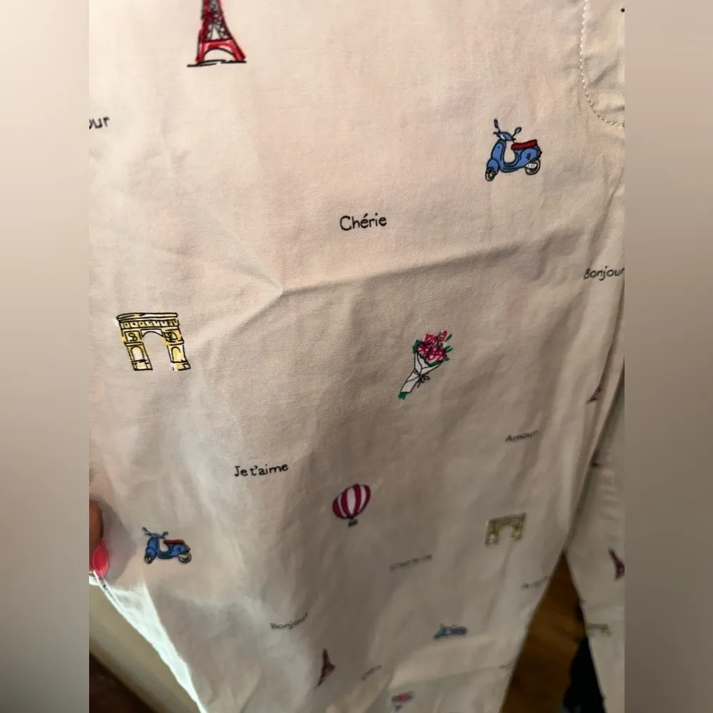 EUC Talbots Petite SZ 14 super cute French  print kaki pants - Image 3