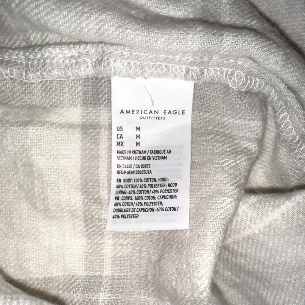 NWT American Eagle Plaid Oversized Hooded Shacket Shirt MEDIUM - Image 7