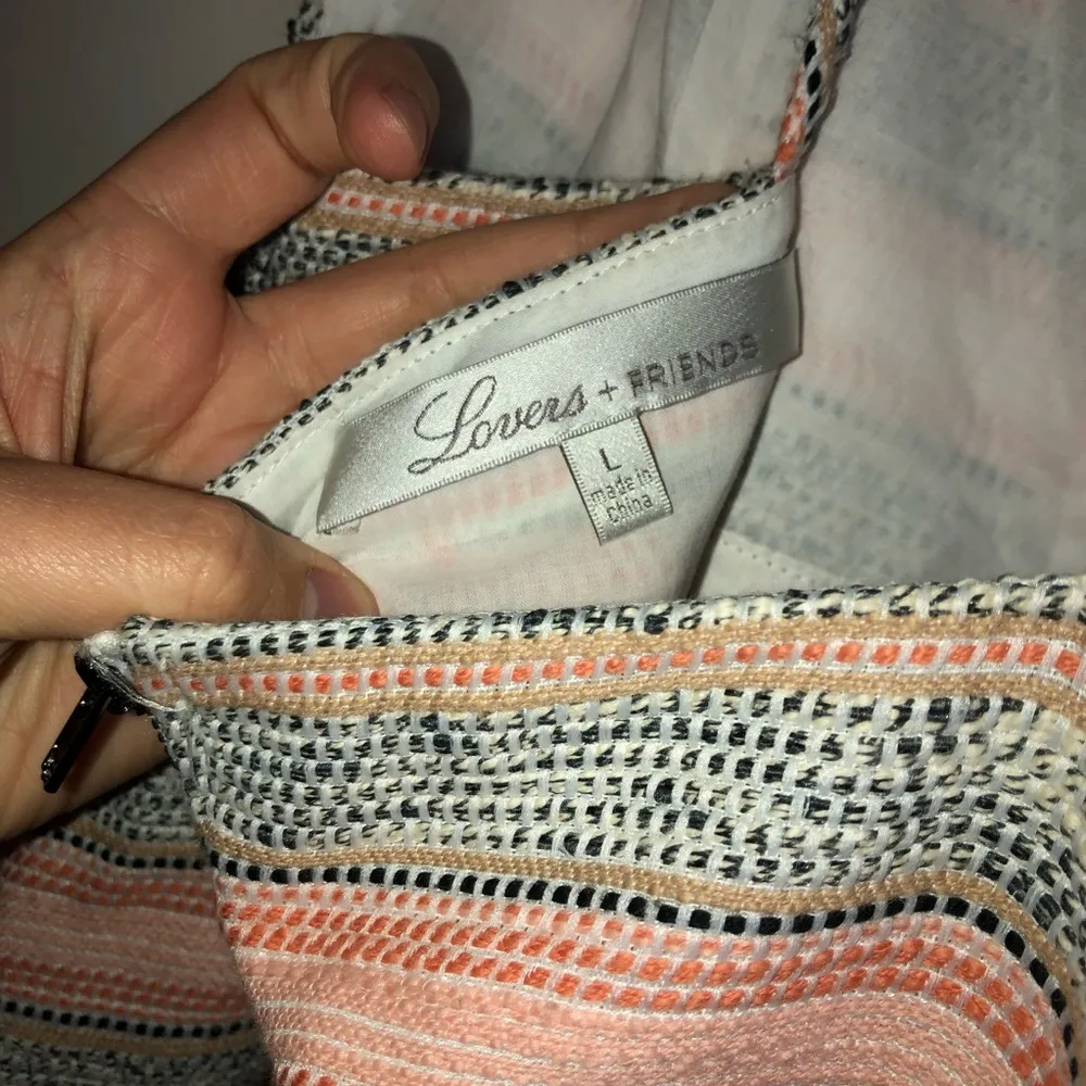 LOVERS + FRIENDS PEPLUM STRIPPED FRINGE DRESS SIZE SMALL - Image 3