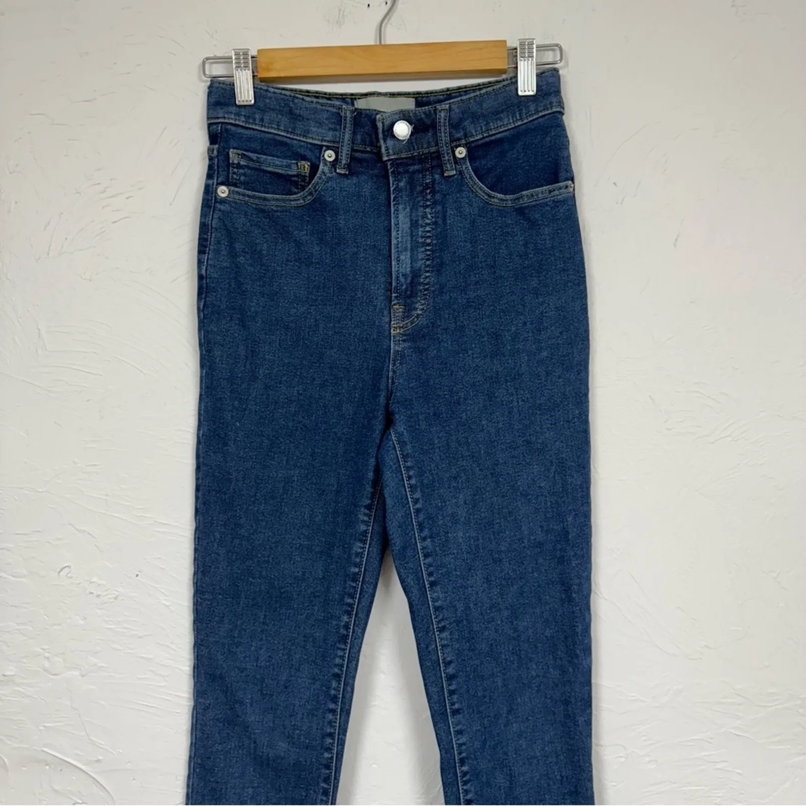 Everlane The Way High Skinny Jeans Womens 27 Blue Classic Denim Fall Zip Fly - Image 6