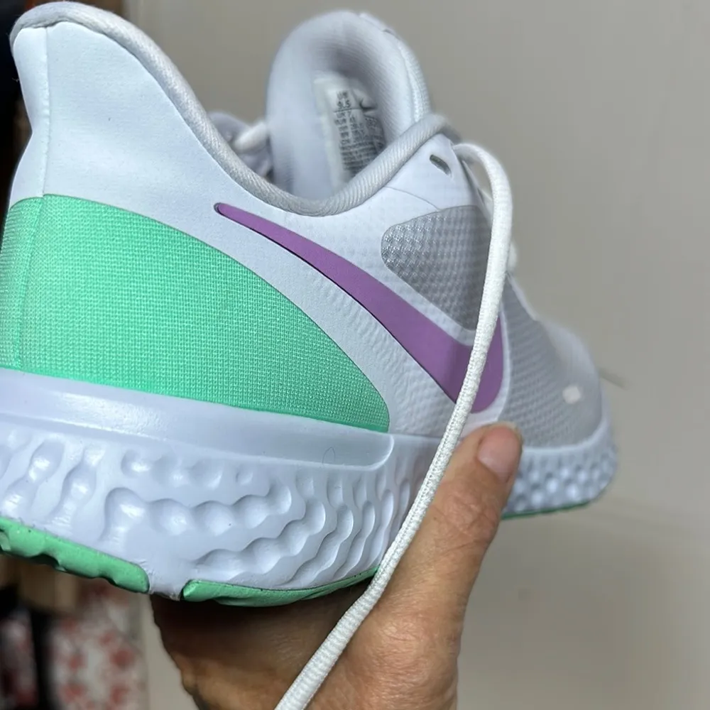 Nike Revolution White and Purple Athletic Shoes - Image 10