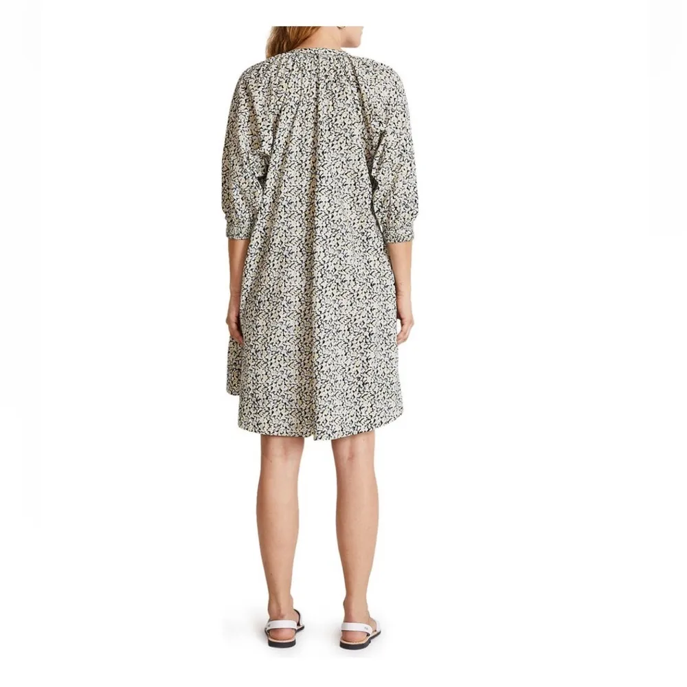 Apiece Apart Black beige Cobano floral organic cotton mini dress S NWT - Image 3