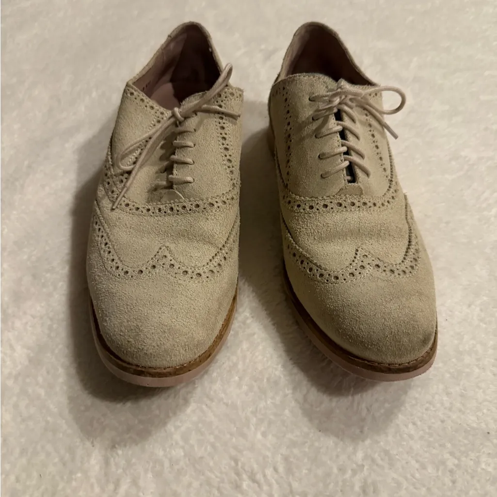 Cole Haan Womens Lunargrand Wing Tip Oxford Gray Suede Purple Size 10.5 B - Image 4