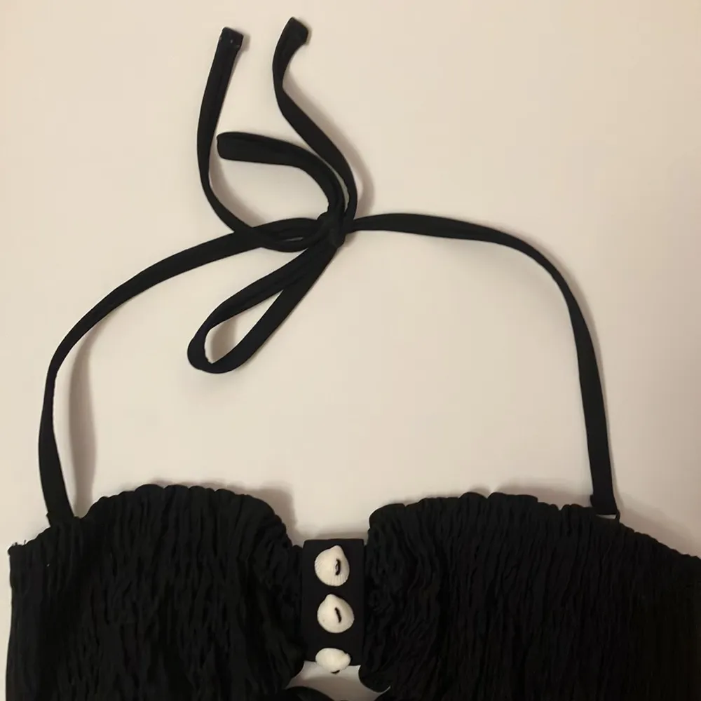 Aztec Rose halter/bandu bikini style swim top Black - Image 5