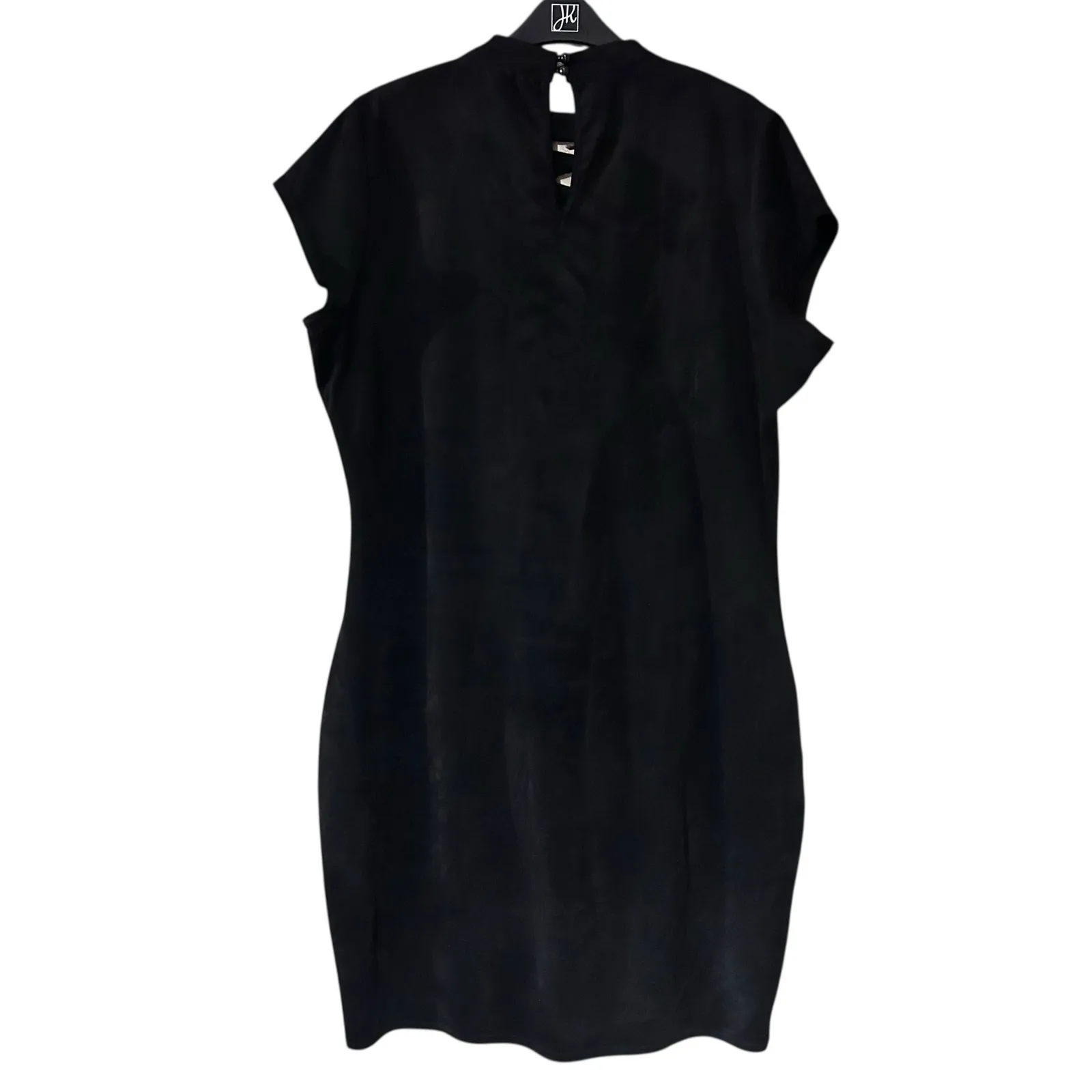 Ashley Stewart Mini Dress Black Faux Suede Corset Front SZ 18/20 Gothic Grunge - Image 6