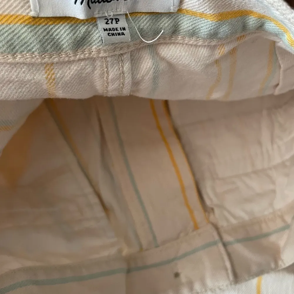 Madewell petite Emmett wide leg crop pants in stripe - Image 2