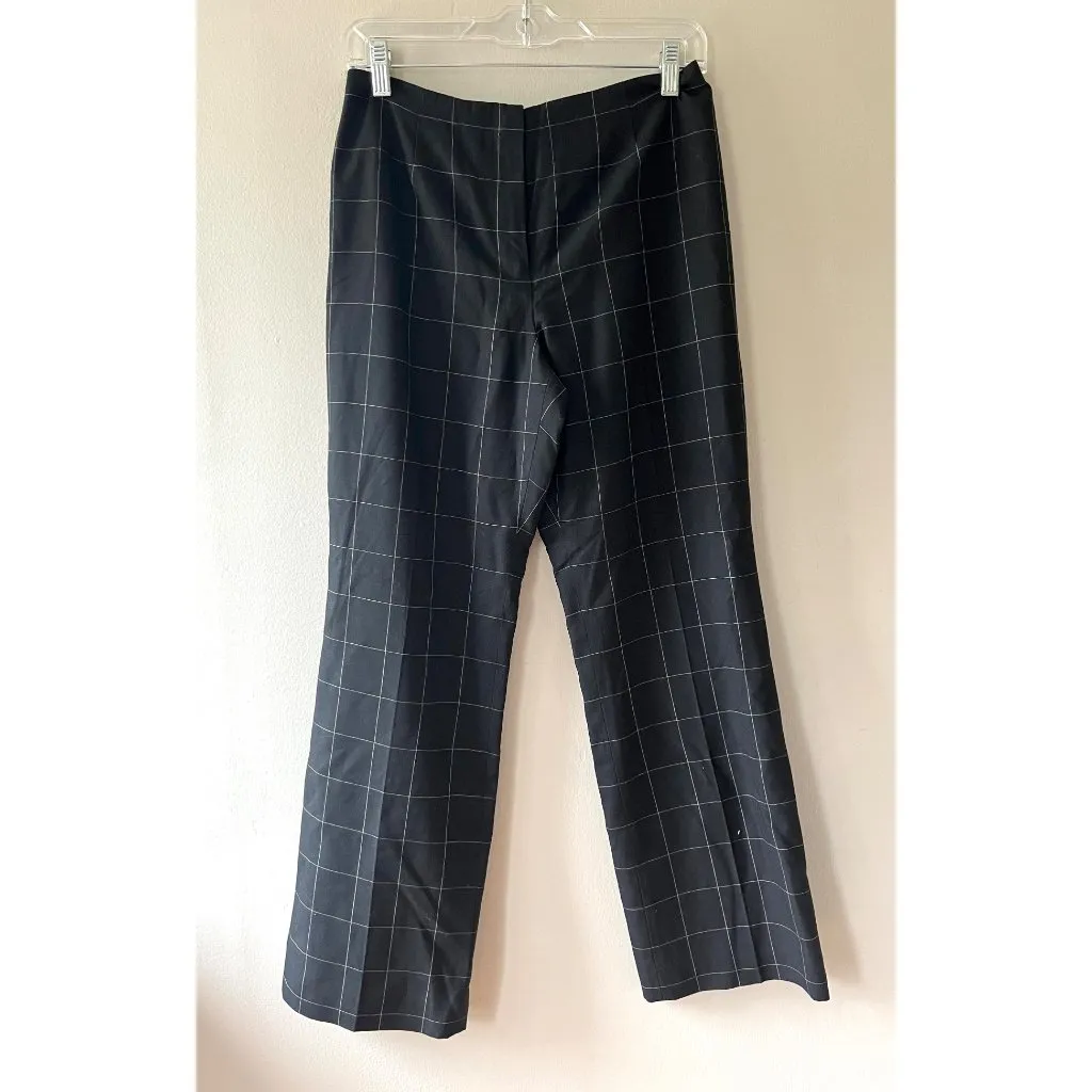 LOFT Sz 6P Black Plaid Slim Skinny Dress Pants Academia - Image 2