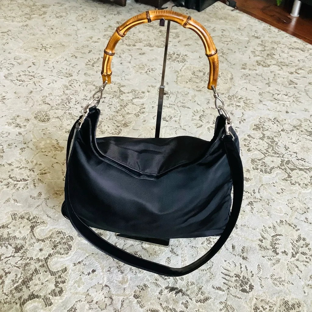 GUCCI nylon BAMBOO handle bag 🎋 - Image 3
