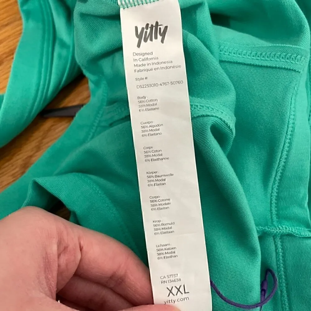 YITTY FABLETICS Body Butter Tank Dress Solid Aqua Seafoam Green Fitted Mini XXL - Image 8