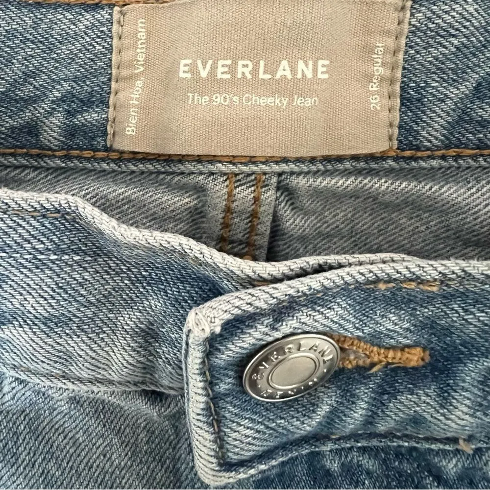 Everlane The Relaxed 90s Jean Denim Shorts Size 26 Light Wash 3” - Image 3
