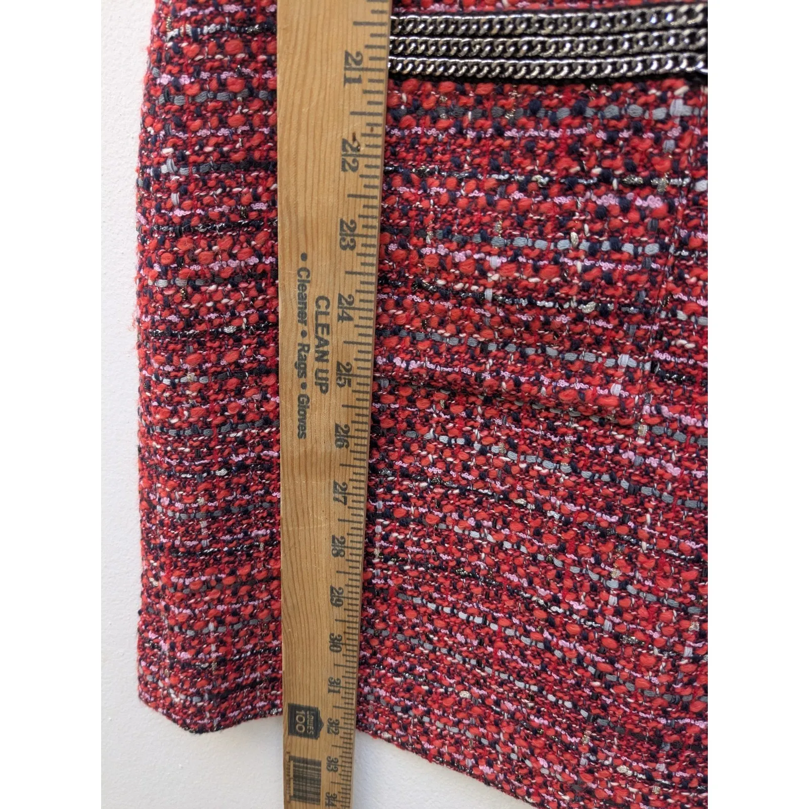 Maje Women's Tweed Dress Rare🔥Ritalete Short Sleeve Black Red Size 36/Small NWT - Image 9