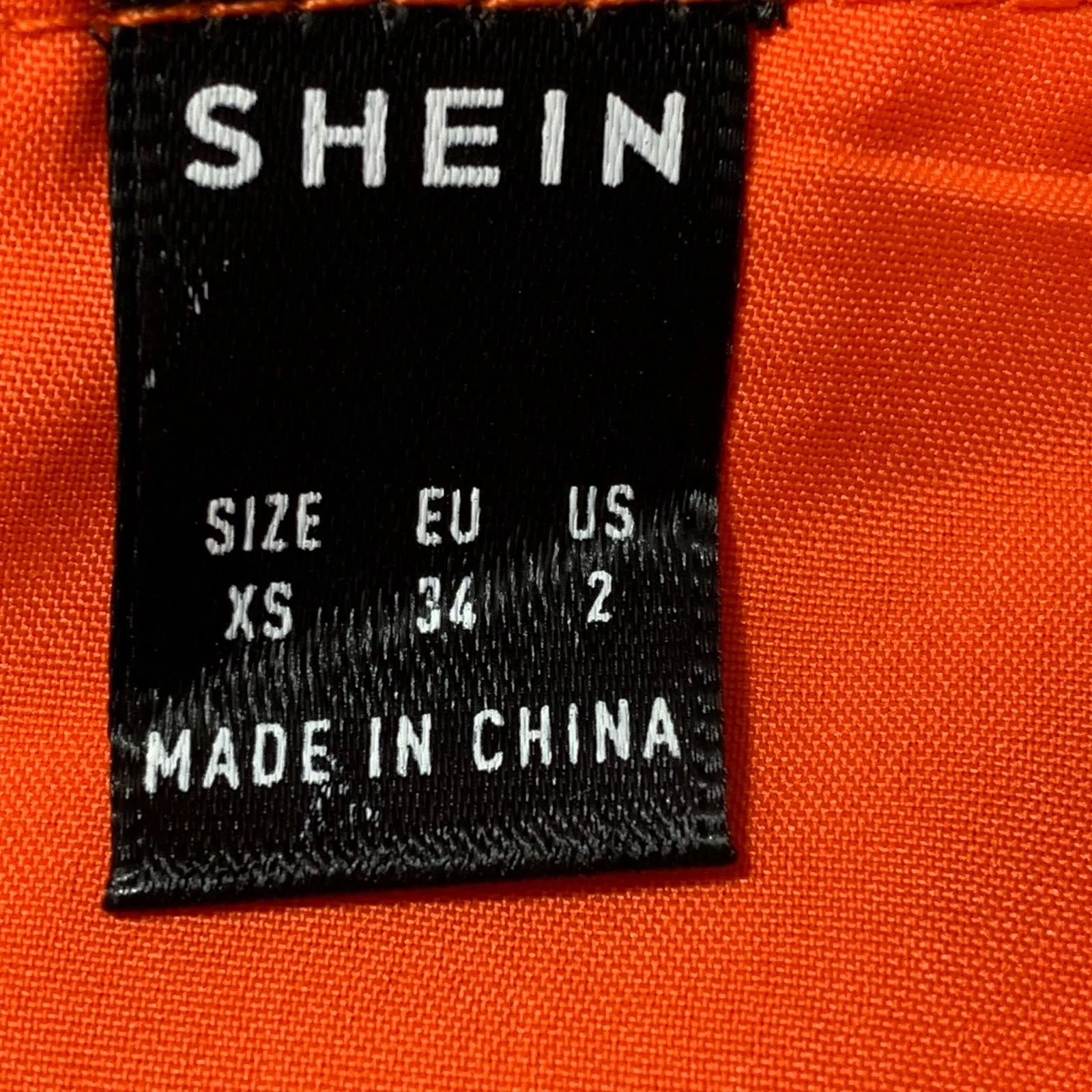 SHEIN Orange White Print Strapless Corset Lace-Up Back Top Size XS - Image 5