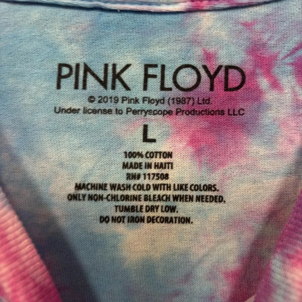 Pink Floyd Dark Side Of The Moon tiedye Logo tshirt size large - Image 4