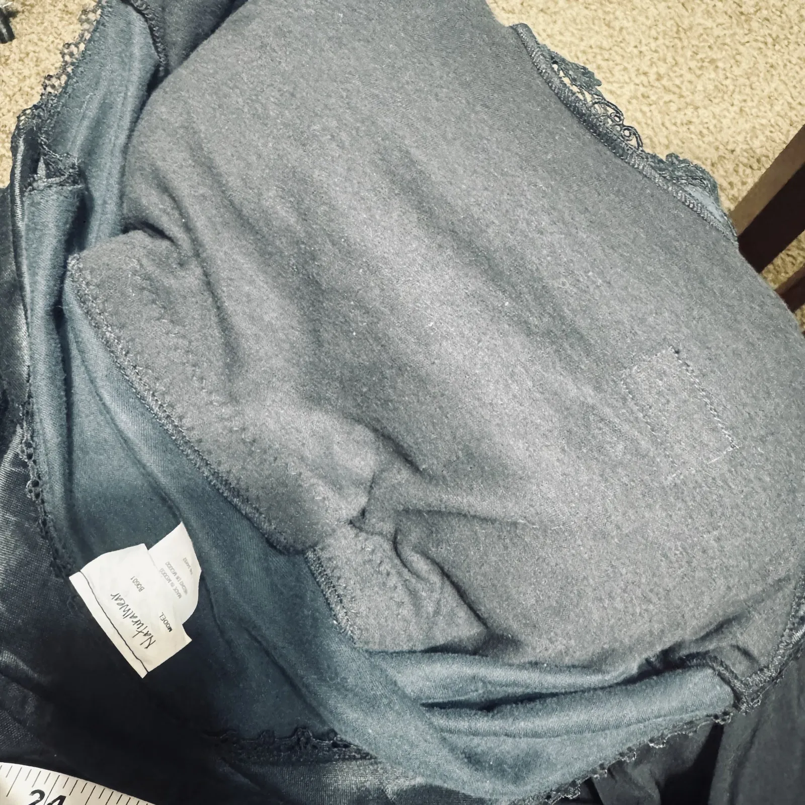 Naturalwear Mastectomy Top Black Cami tank lace trim padded sz 1X - Image 6