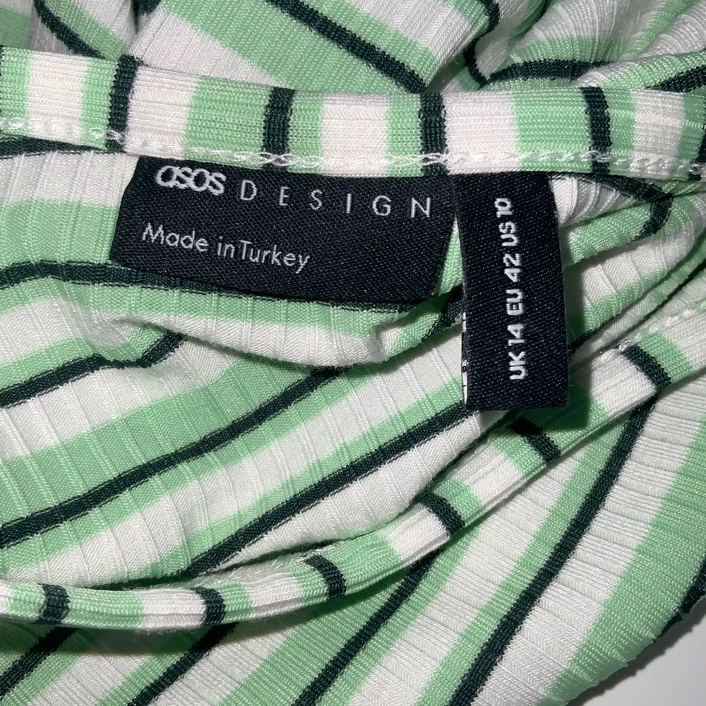 ASOS Design Green Striped Short Sleeve Cropped Ribbed Round Neck Top 10 - Image 9