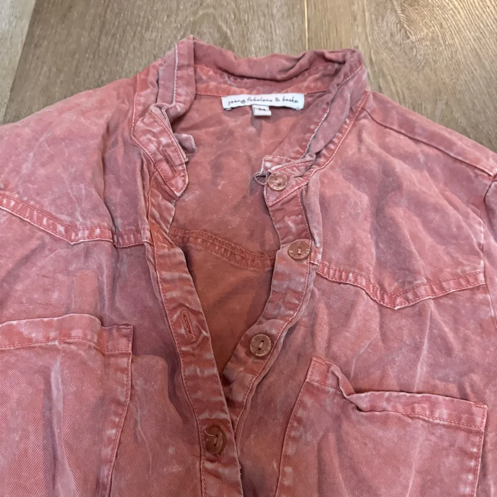 Young Fabulous & Broke Pink Button-Up Dress - Image 5