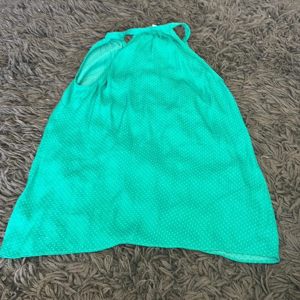 CAbi  Shirt Womens  S Green Style #5549 Sleeveless Lush Polka Swiss Dot Halter - Image 4