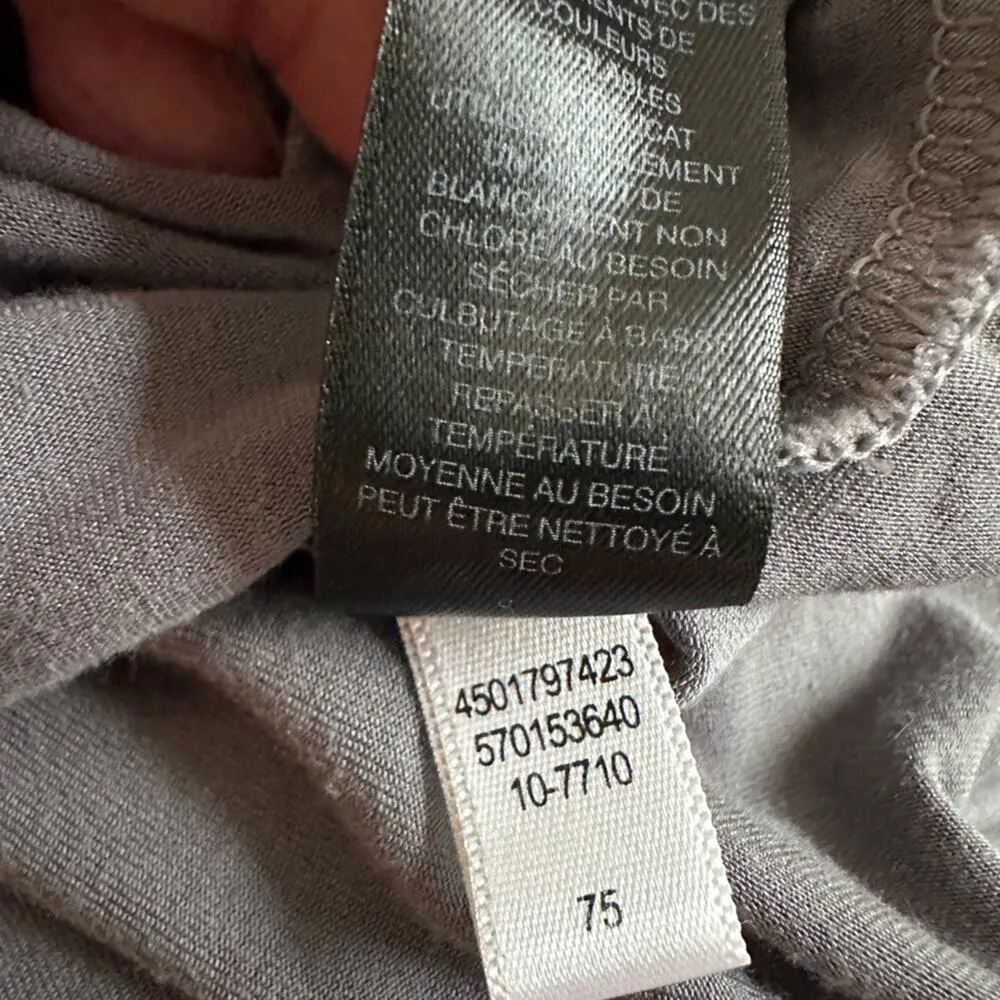 WHBM Gray Blouse V Neck Medium Long Sleeve Minimalist Rayon Office Capsule - Image 8