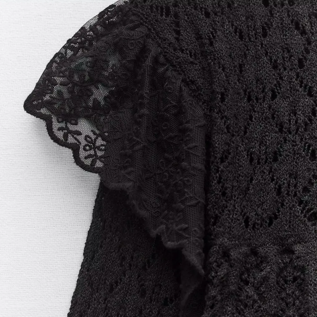 Zara Elegant Black Lace Blouse - Image 4