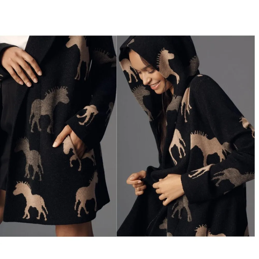 Anthropologie Field and Flower Sedona Horse Cardigan Sweater Coat Jacket Wool - Image 5