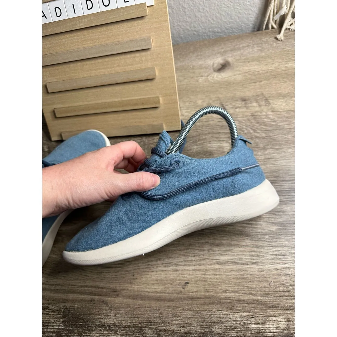 Allbirds Women’s Blue Wool Runner Sneakers Shoes Size 6 - Image 6
