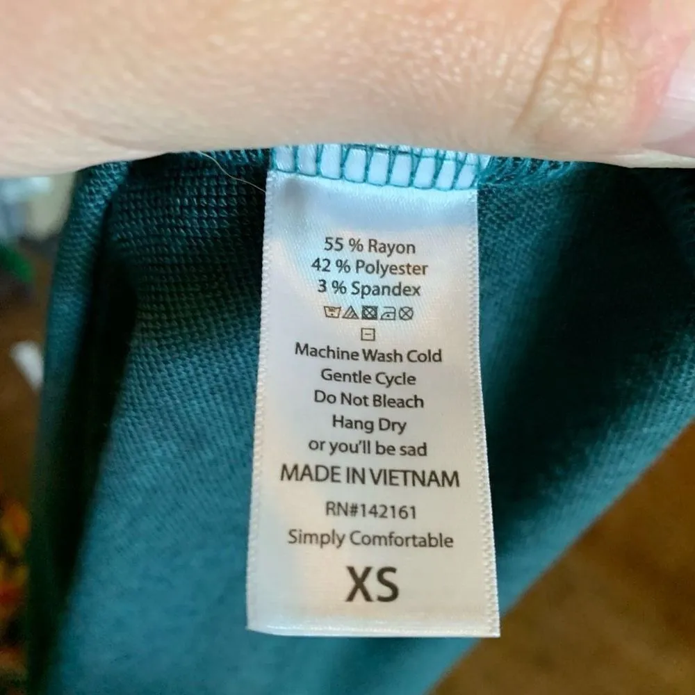 Lularoe green floral travel comfortable high low XS dress - Image 3